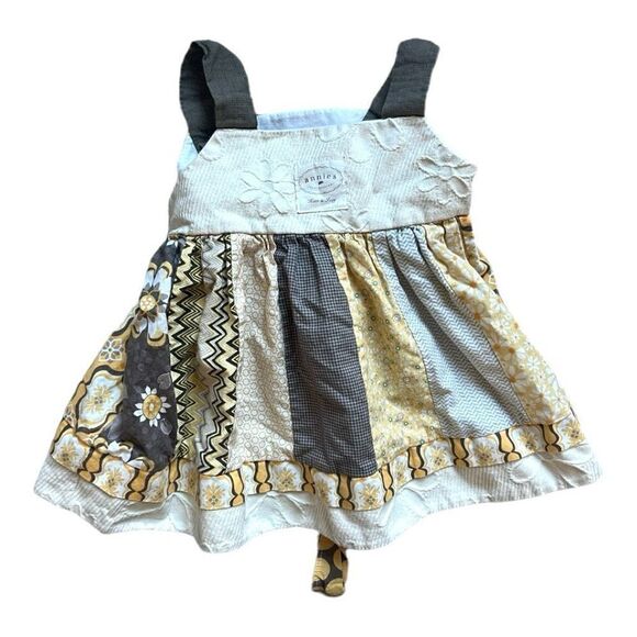 Toddler Girls Annie’s Clothesline Kate & Izzy Quilted Suiting Apron Dress - 3T - Picture 1 of 1
